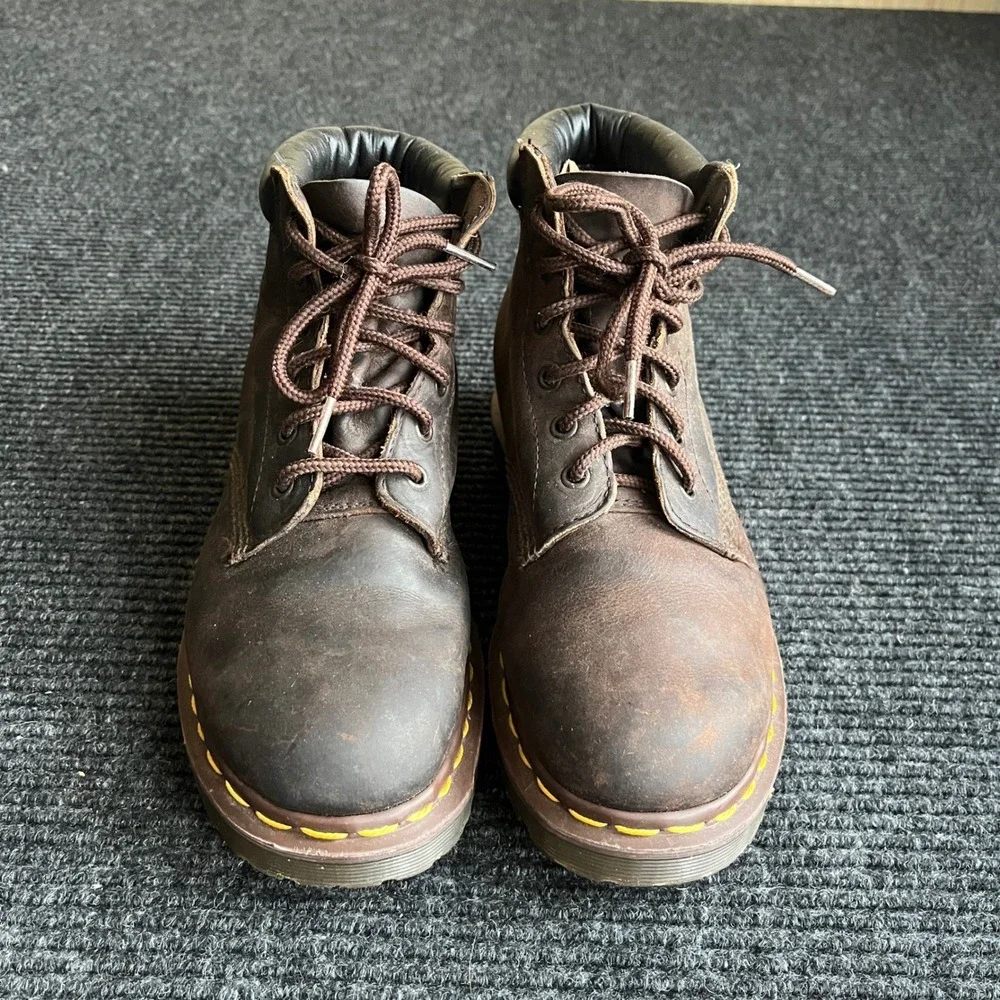 Doc Martens 939 Boots Men 7 Women 8 Brown Leather Made in England Vintage 90s Dr